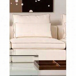 Mob1tal Gamo-armless-wh Gamo Armless 1 Seatrr With Off White Fabric Brown Piping