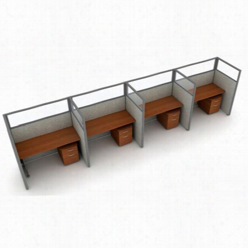 Ofm T1x4-6360-p Rize 63"" X 60"" 1x4 Privacy Station  Units With Polycardbonate Panels