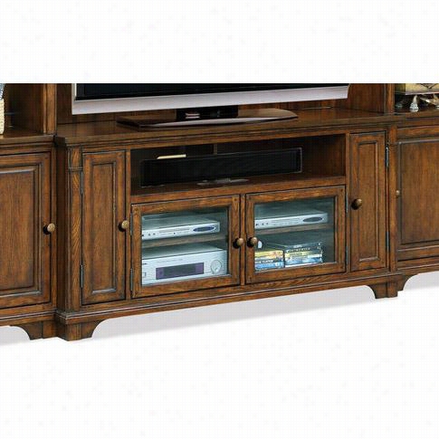 Riverside 65540 Marston 63& Quot;" Tv Console In Rutlede Burnished Oak