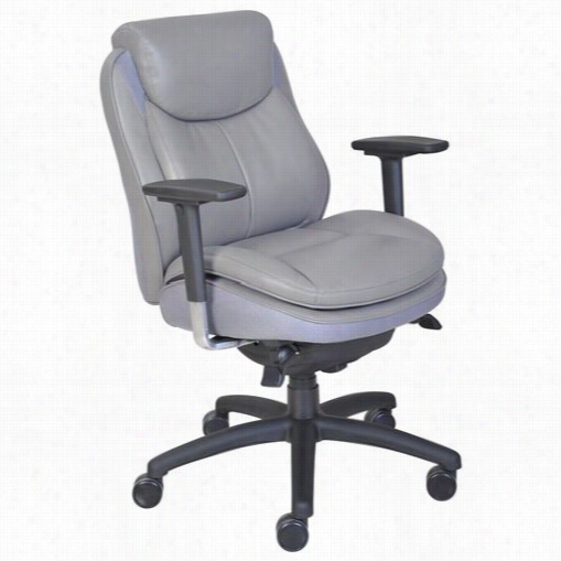 Serta At Close 45 460 400 Series Task Puresoft Faux Leather Task Chair In Gray-haired