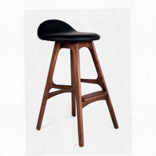 Stilnovo Feb9727a  Erik Buck Stool In  Bbllack/walnut