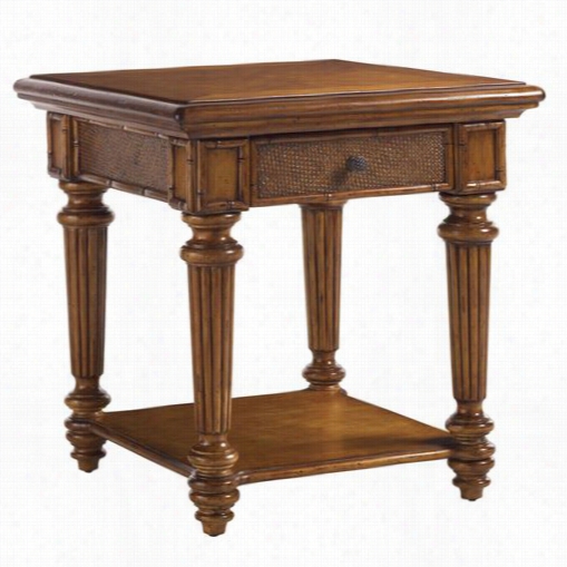 Tommy Bahama 531-952 Island Estate Boca End Table In Plantation/mdium Brown