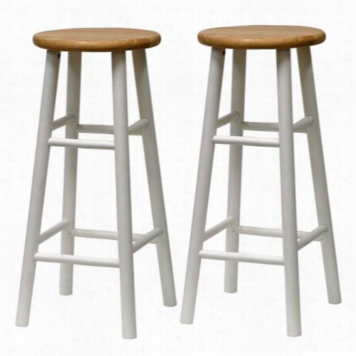 Winsome53780 30"" Beveled Seat Stool - Set Of 2