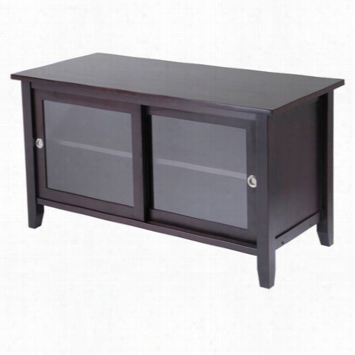 Winsome 92044 Tv Media Stand With Sliding Doors In Dark Espresso