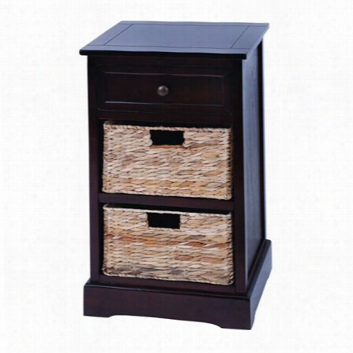 Woodland Imports 9617b Modern Cabinet With 2 Wiccker Baskets