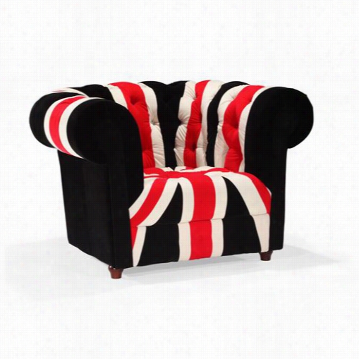 Zuo 900262 Union Jack Armchair In Red, White And Black