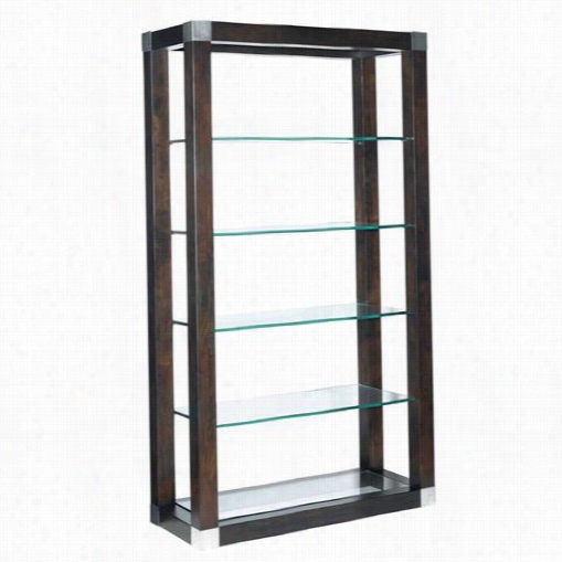 Allan Copley Desins 30504-10 Ca Lligra Phy 5 Tier Glass Sshelf Wall Unit In Espresso Attending  Brushed Stainless Steel Accents