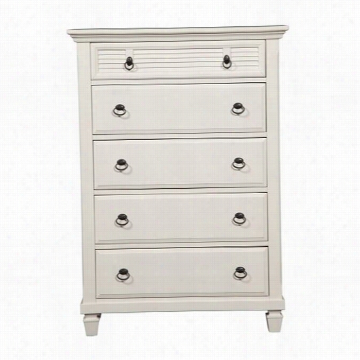 Alpine Furnituer 1306-w-ch Winchester 5 Drawers Chest In White