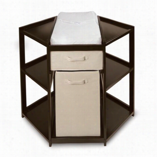 Badger Ba Skets 02208 Esp Resso Daiper Corner Baby Changing Table With Hamper And Basket