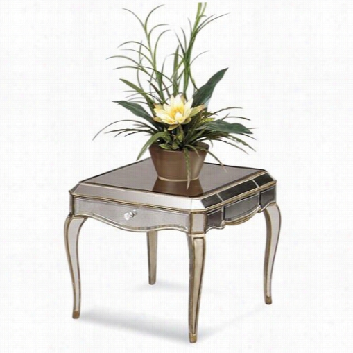 Bassett Mirror T1267-200ec Collette Rectangle End Table In Antique Gold