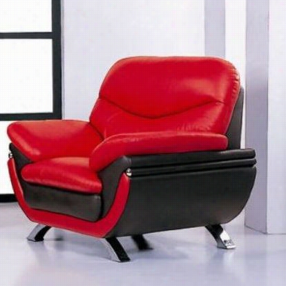 Beverly Hills Furniture Jonus-r-b-chair Jonus Leather Match Chair N Red / Black