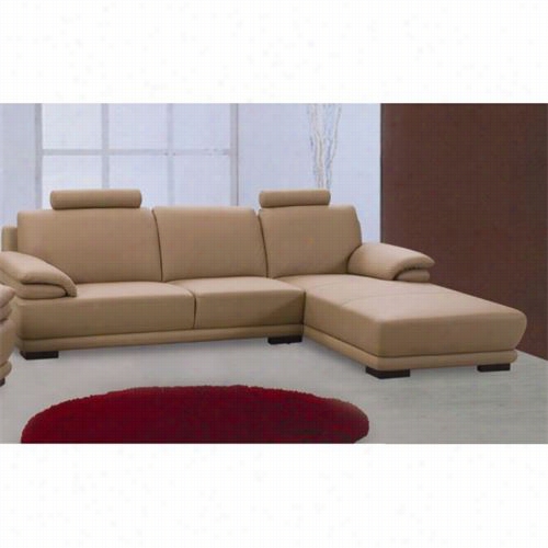 Beverly Hills Furniture Rhythm-sectional-lhf Rhythm Leather Match Left Facing Chaise Sectionla In Tape