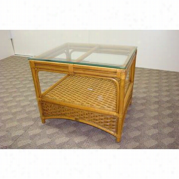 Boca Rattan 85005 Pelican Hharbor End Table With Glass Rise To The ~ Of