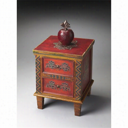 Butler 1182290 Artifacts Handpainted Tones Of Red Accennt Chest