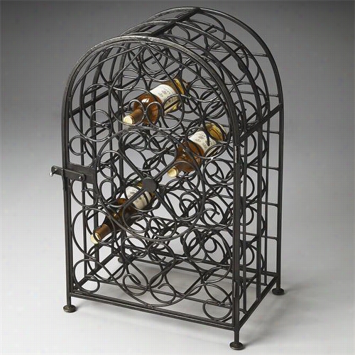 Butler 3119025 Industrial Chic  Clybourn Iron Wine Rack In Distressed Black