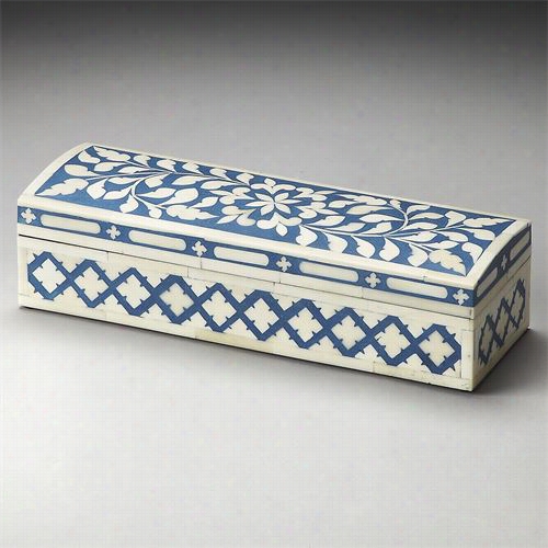 Butler  3232016 Hors D'oeuvres Amanda Bone Inlay Storage Box In Blue