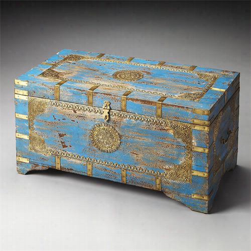 Butlet 3387290 Artifacts Neela Painted Brass Inlay Strage Trunk