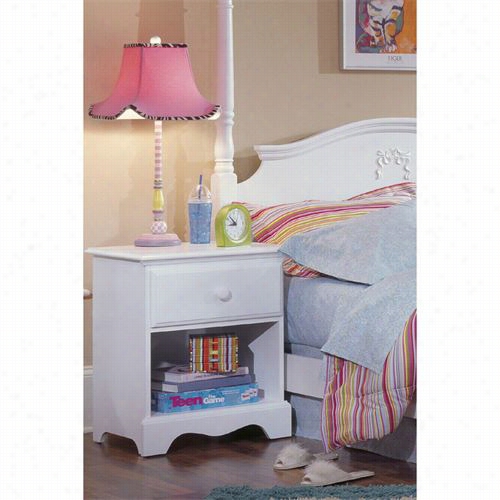 Carolina Furniture 412100 Carolina Cottage 1 Drawer Night Stand In White