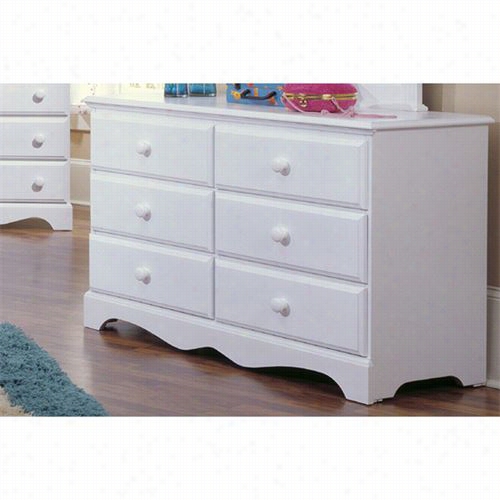 Carolina Furniture 415600 Caroriina Cottage 6  Drawer Double Dresser In White