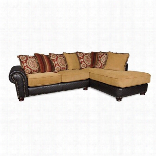 Chelsea Omee Furniture 730299-6167-sec Loni Sectiona In Theodore Saddle/apline Topaz/sumaatra Chestnut