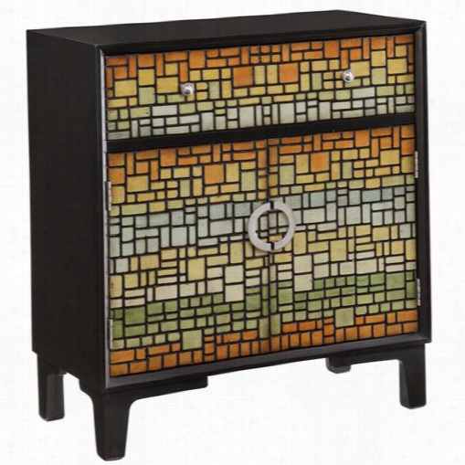 Coast To Coast 50630 One Drawer Two  Door Cabinet In Mmosaic Mutlicolor