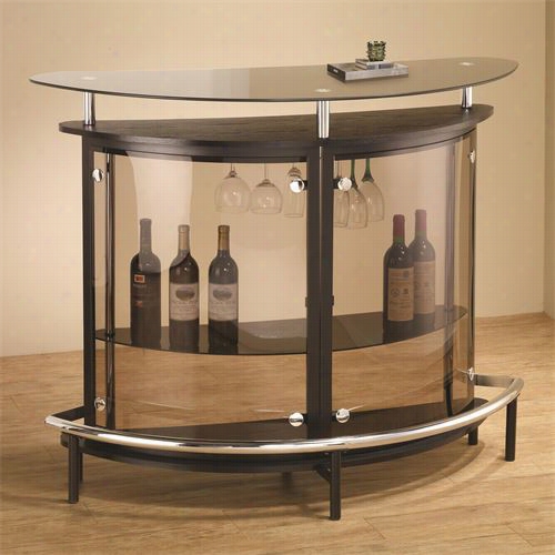 Coaster Furniture  101065 Contemporary Bzr Unit In Cappuccion With Smoked Acrylic Front