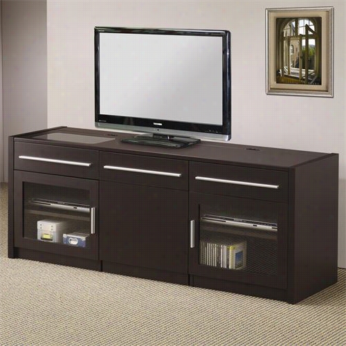 Coaster Furniture 700674 Contemporary Tv Console With Hidden Mobile Com Puter Caddy