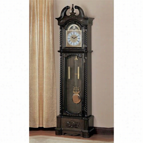 Coaster Furniture 900721 Grandfather Floor Clock In Deep Brwn