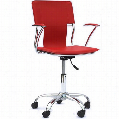 East End Imprts Eei-198-red Studio Office Chair In Red Vinyl