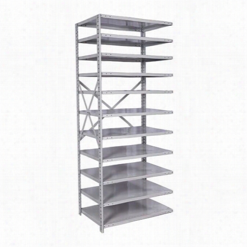 Hallowell A471c-12pl-am 48""w X 12""d X 87""h 11 Adjustalbe Shelves Add-on Unit Open Style By The Side Of Sway Braces Medsafe Antimicrobial Hi-tech Shhelvinf In Platinum