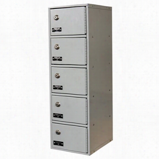 Hallowell Uctl192(300)-5a-k-pl 9""w X 12""d X 30-1/2&uot;"h 5-tier 1-wide Assembled Cell Phone/tablet Locker In Platinum