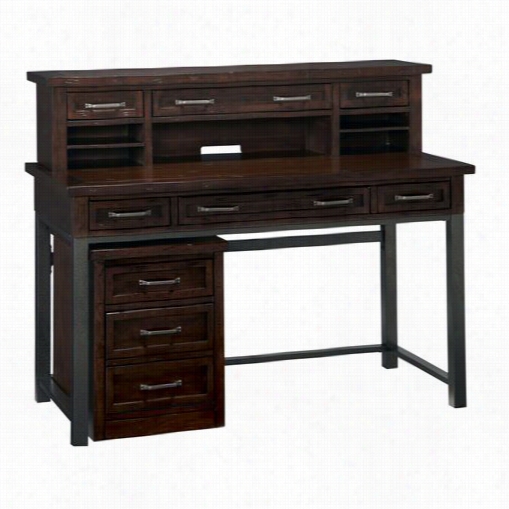 Home Styles 5411-1521 Cabin Creek Executive Desk, Hutch And Mobile Smooth  Ih Multi-step Chestnut