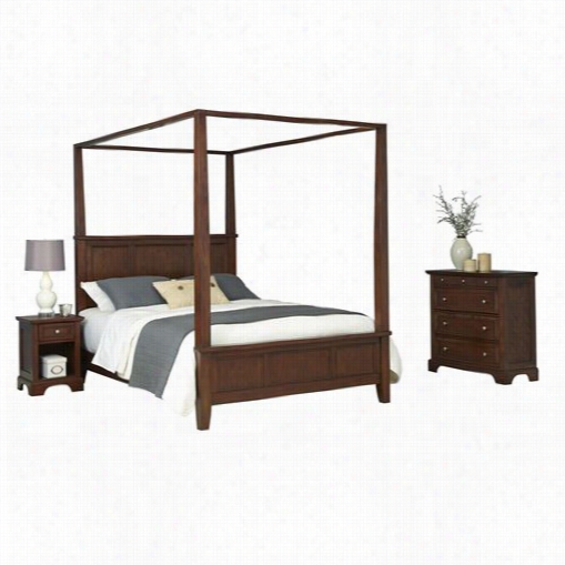 Home Styles 5529-6103 Chesapeake King Canopy Bed, Night Stadn And Chest In Cherry