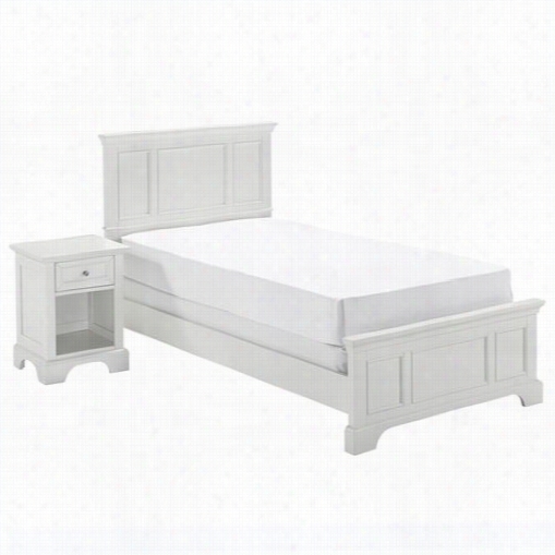 Home Styles 550-4020 Nsples Twin Bed Nd Night Stand In White