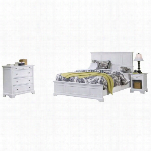 Home Styles 55530-6014 Naples  Sovereign Bed, Nigt Stand And Ch Esst Inn White