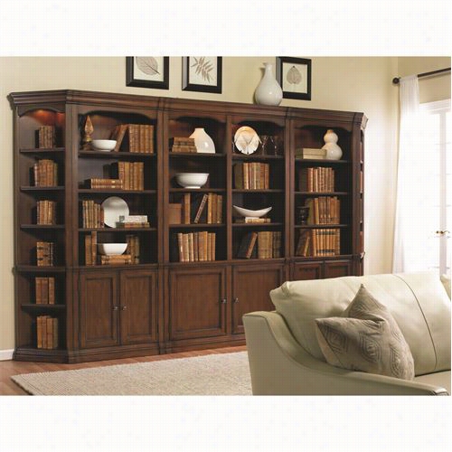 Hooker Furniture 258-70-448 Cherry Creek 52"&quo; Wall Bookcase And Corner Wall Mount In Medium Wood With Wall End Unit