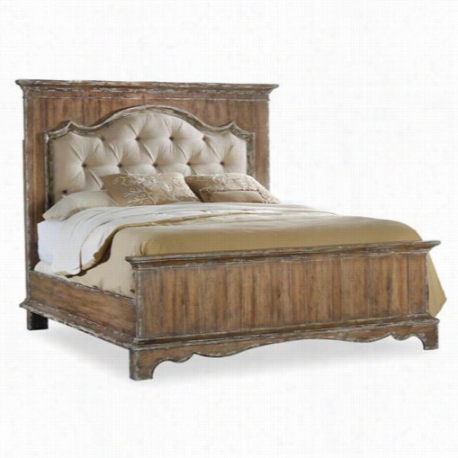 Hooker Furniture 5300-90866 Chatelet King Upholstere Mantle Panel Bed In Cqramel Froth