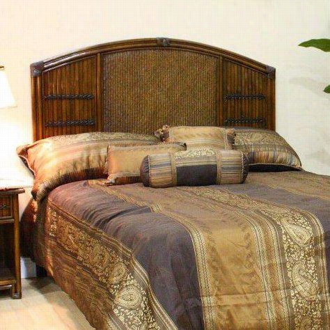 Hospitality Rattan 710-5276-atq Polynesian Twin Headboard In Antique