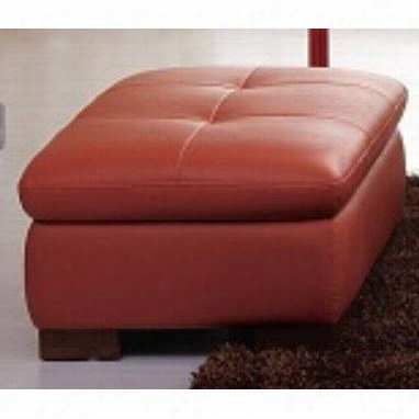 J&m Furniture 175443111-ott-pk 625 Iatlian Lrather Ottomaan In Pumpkin