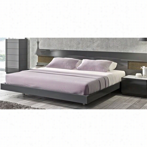 J&m Furniture 178671-q Braga Queen Bed In Grey Lacquer