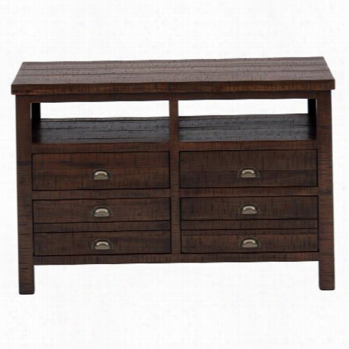 Jofran 087-42 42 "" 4 Drawers Ad Op En Storage Media Unit In Urban Lodge Brown