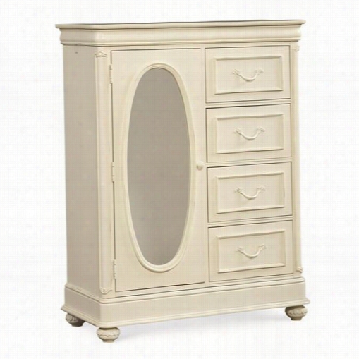 Legacy First-rate Furniture 3850-2500 Charlotte Door Chest In Antique White With Light Distressi Ng