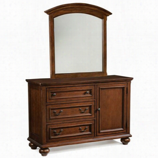 Legacy Classic Furniture 490-1000c-490-0100c American Spirit Door Dresser Iin Medium Brown Cherry With Pattern