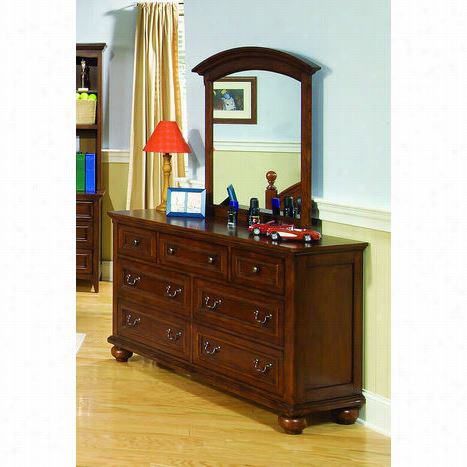 Legacy Classif Furniture 490-1100c-490-0100c American Spirit Dresser In Medium Brown Cherry With Vertical Miror