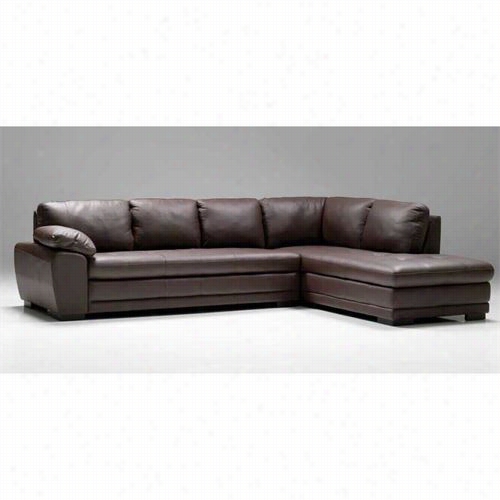 Mobital Callistotop-grain-leather-esctional Callisto Right Side Facing Chaise Sectional With Ttop Grain Leatherr