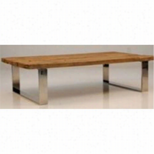 Mobital Occasional-pc Sp-rovence-coffee-table Provence Coffee Table Reclaimed Solid Pine Topwitn Polished Stainless Steel Legs