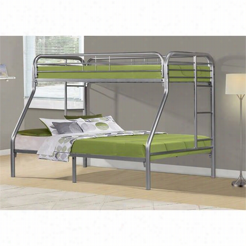 Monarch Specialties I2231s Twin/full Bunk Bed Only In Silver