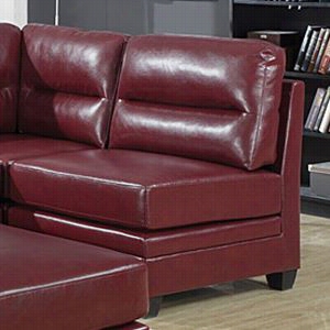 Monarch Specialties I8301rd Bonded Leather Armless Chair In Red