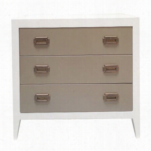 Newport Cottages Npc3250-wwh-pg_knb07 Devon 3 Drawer Dresser In Whife With Pewter Grey Drawer