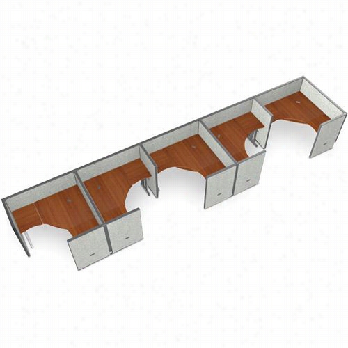 Ofm R1x5-6360-v Rize 63"" X 60"" 1x5 Workstation Unit With Vinyl Panels